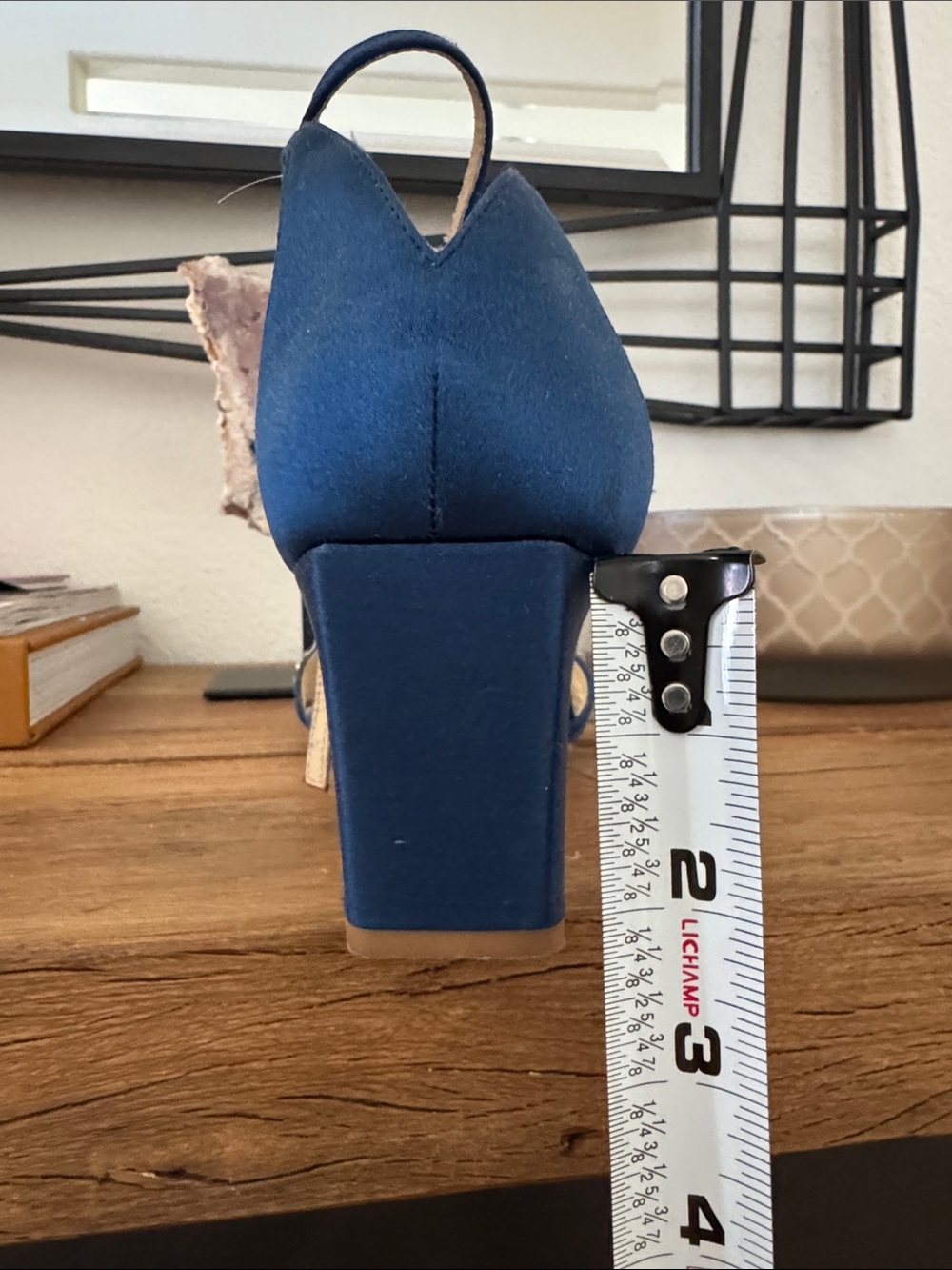 Badgley Mischka Navy Crystal-Embellished Slingback Heels - Picture 6 of 7